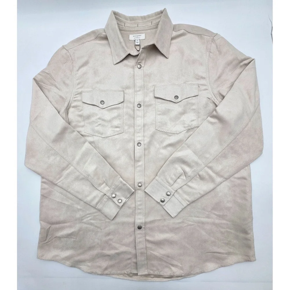 BANANA REBUPLIC MENS‎ BUTTON DOWN SHIRT XL STANDARD FIT CREAM